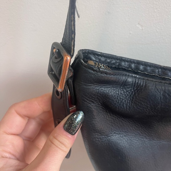 Vintage Coach Bleeker Mini Duffle Bag Legacy Black Pebbled Leather Crossbody - Picture 10 of 15